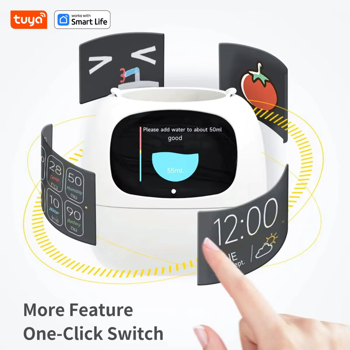 TechnoHack® - Ivy Gen 1 — Maceta inteligente interactiva amarilla
