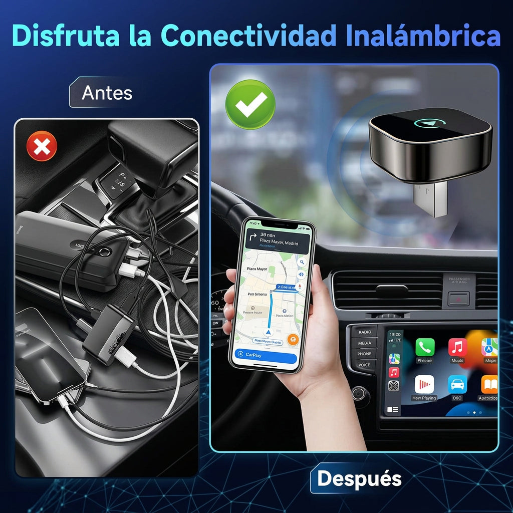 TecnoChile - Adaptador Inalambrico Para Carplay/Android Auto