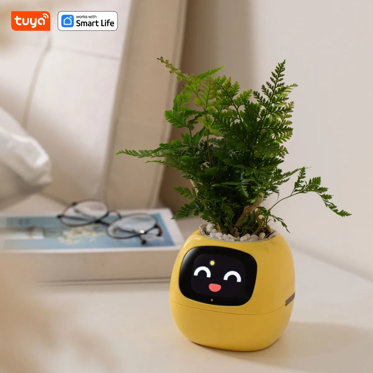 TechnoHack® - Ivy Gen 1 — Maceta inteligente interactiva amarilla
