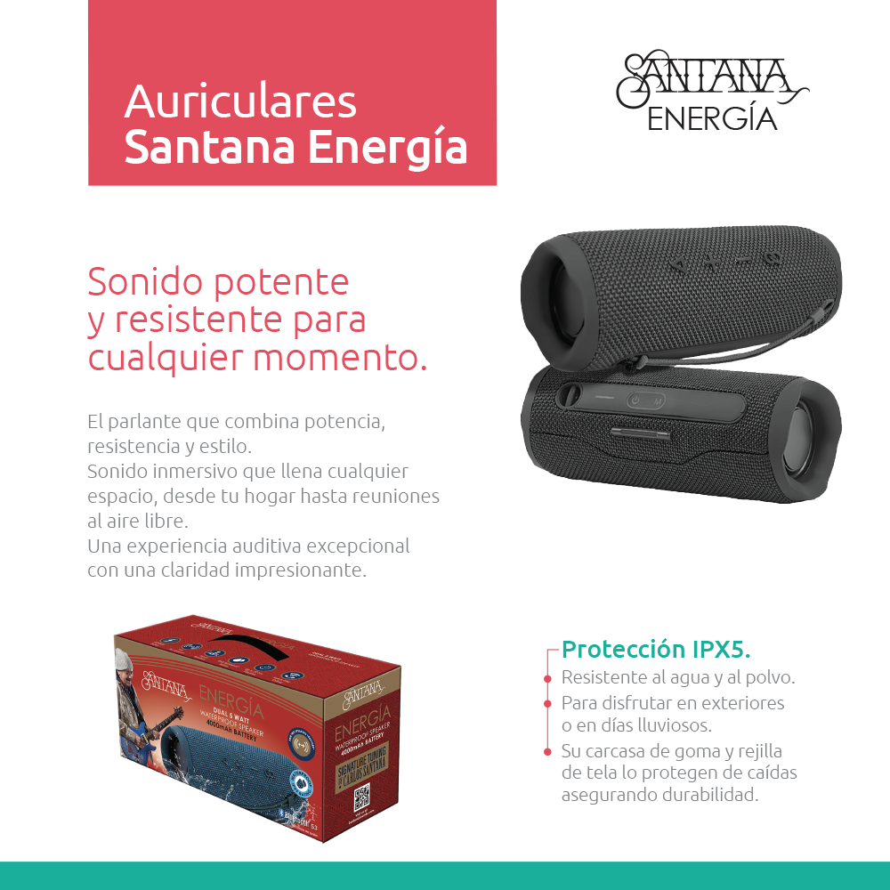 Santana Energía — Parlante Bluetooth 5.3 portátil