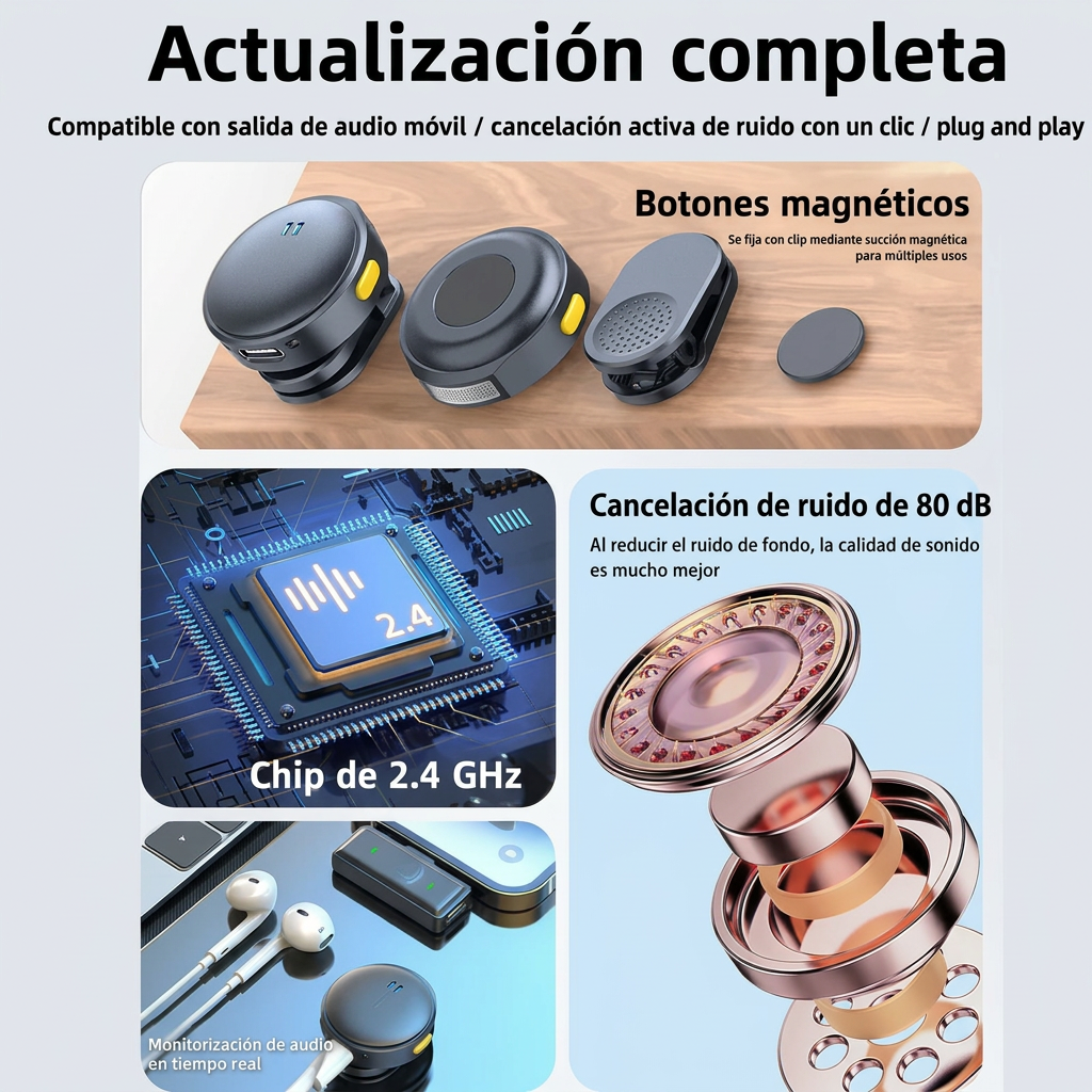 TecnoChile - Microfono Inalambrico Solapa Tipo C