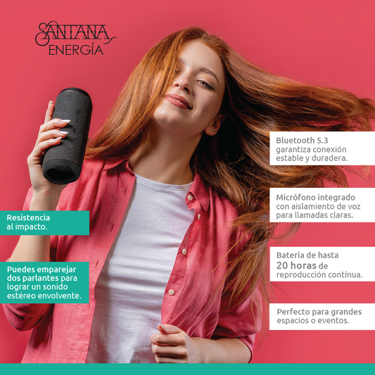 Santana Energía — Parlante Bluetooth 5.3 portátil