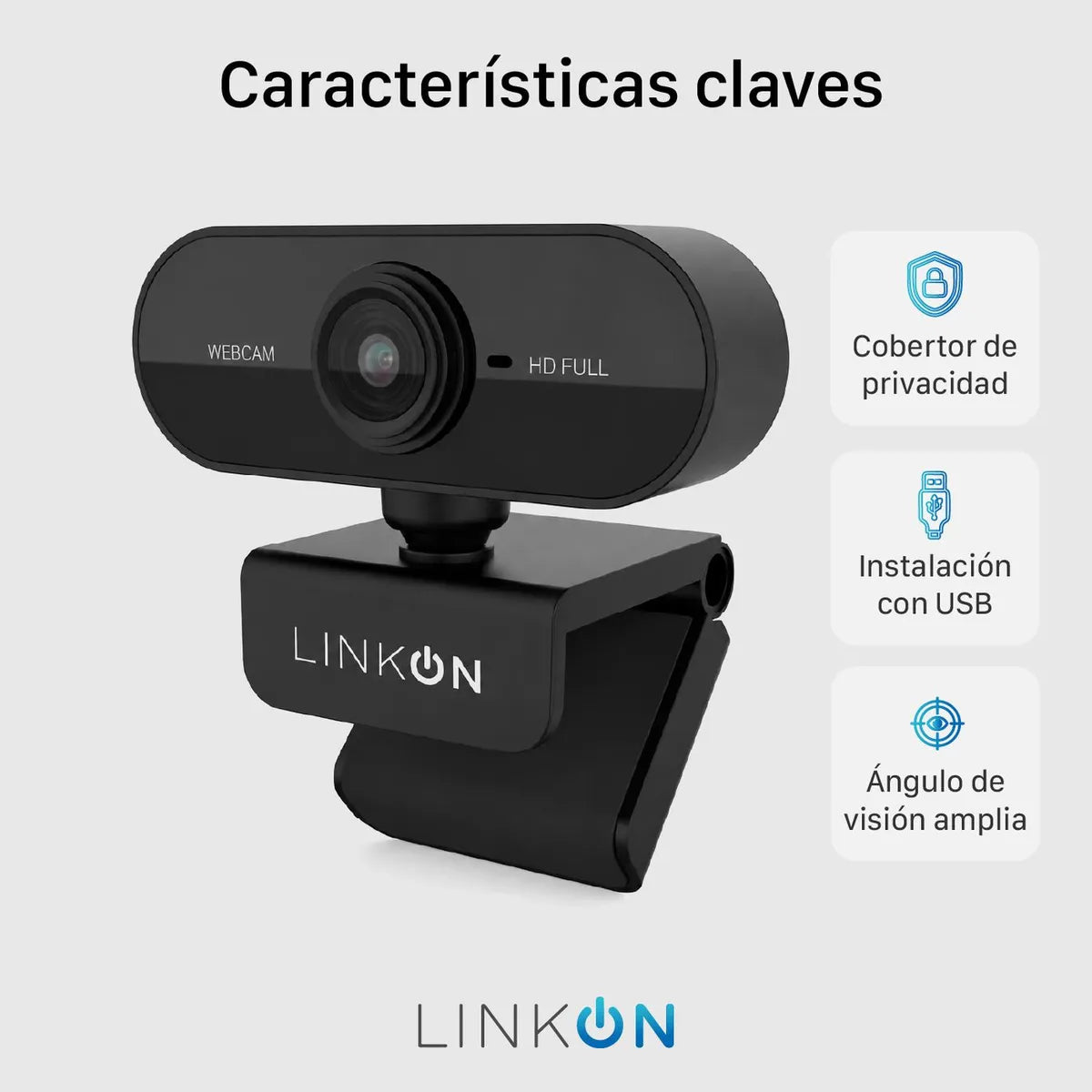 LinkOn — Webcam Full HD 1080p con micrófono