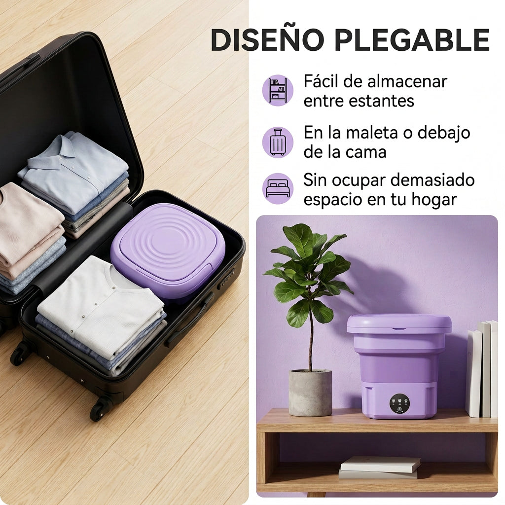TecnoChile - Lavadora Portátil Plegable 10L Purpura